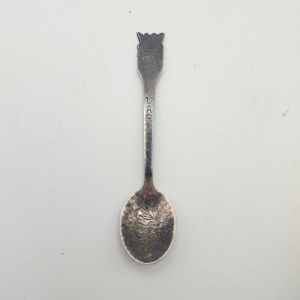 Värmland Sweden Souvenir Spoon 4in Tre Kronor Three Crowns EX PR ALP Silverplate